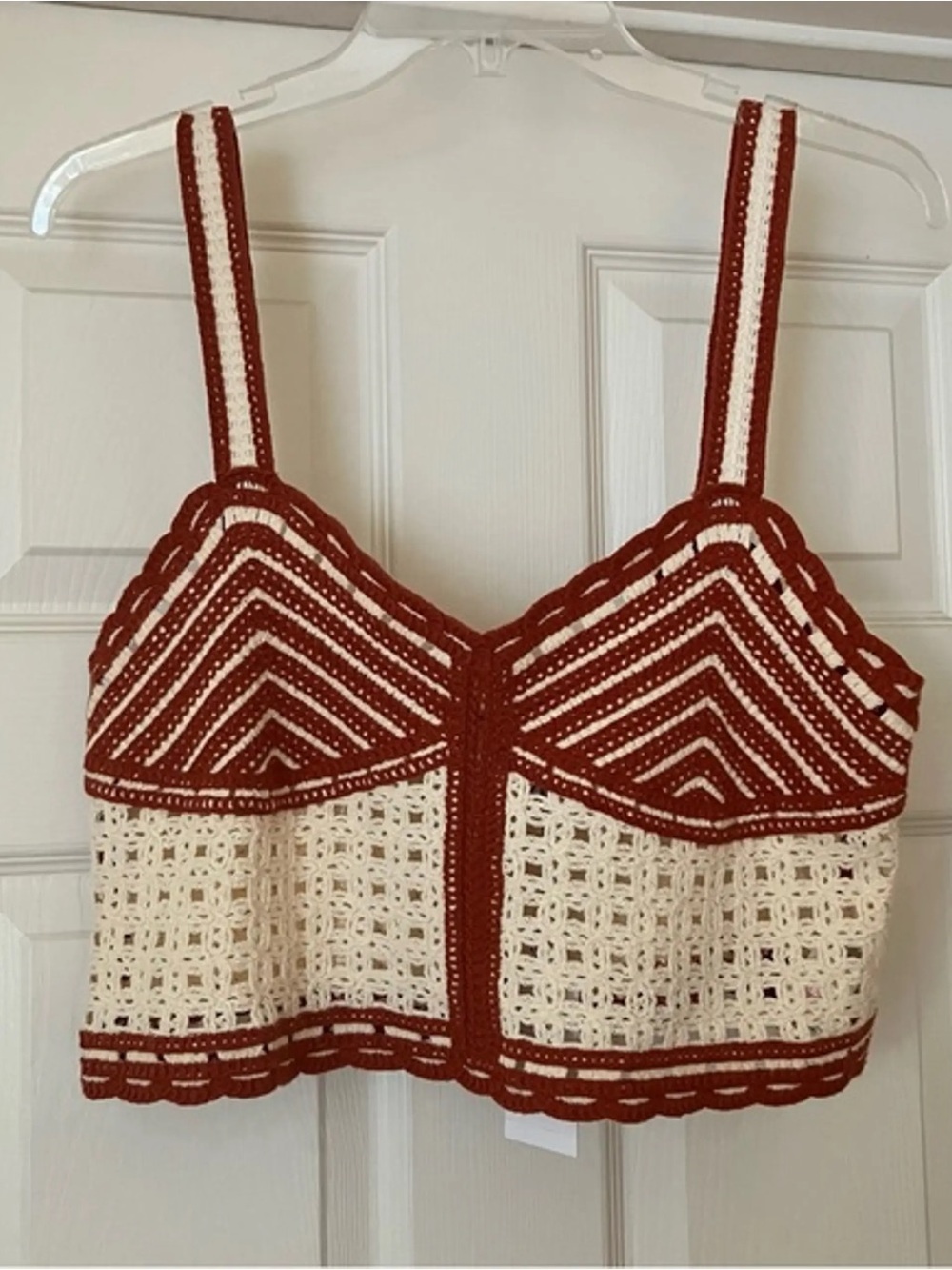 NWT Jason Wu Red & Cream Crochet Bralette - Picture 12 of 12